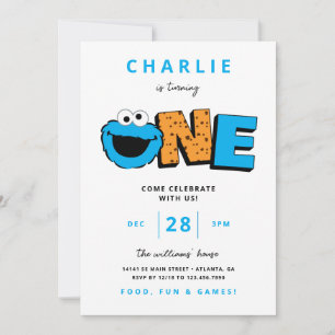 Cookie Monster - Invitation pour le premier annive