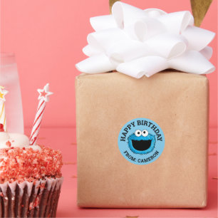 Cookie Monster Joyeuse étiquette cadeau d'annive