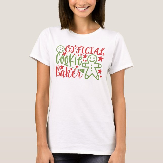 Cookie officiel Baker Noël T-shirt femme de Noël (Devant)