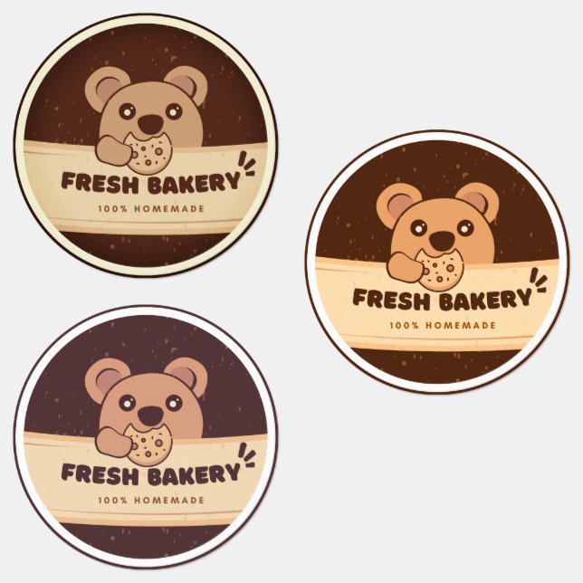 Cookie Ours Aliments faits main Logo Étiquette (Groupe)