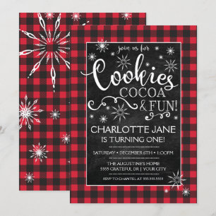Cookies cacao et amusant Plaid Invitation d'annive