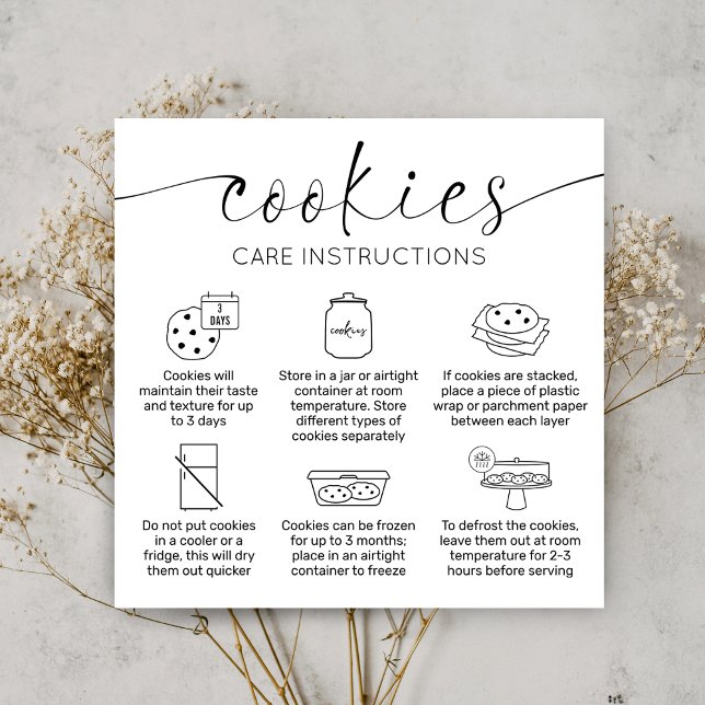 Cookies Cartes de soins Élégant Script Minimal Mer (Créateur téléchargé)