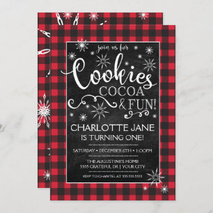 Cookies Coca & Fun Plaid Invitation d'anniversaire