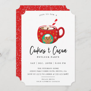 Cookies & Cocoa Christmas Party Invitation