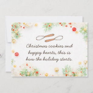 Cookies de Noël et Coeurs heureux Carte de Noël