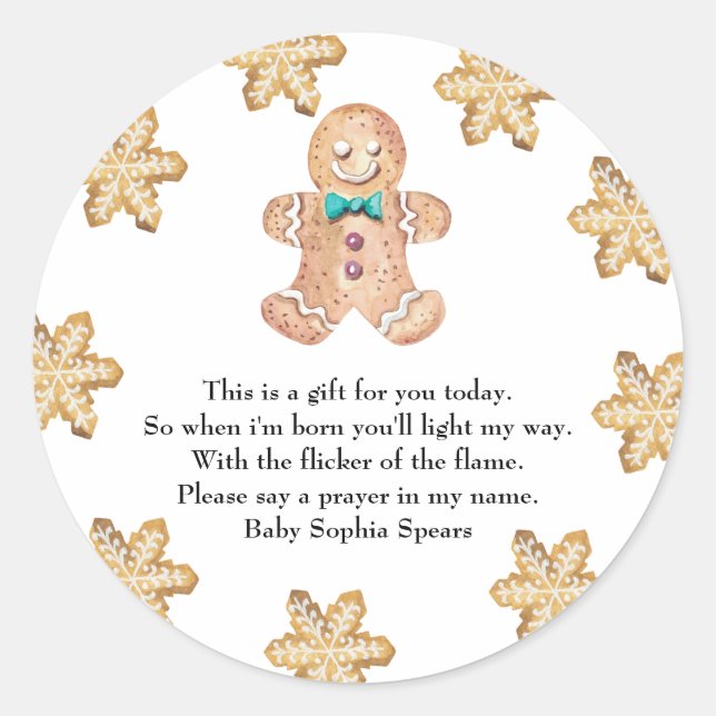 Cookies de Noël - étiquette de bougie de prière (Devant)