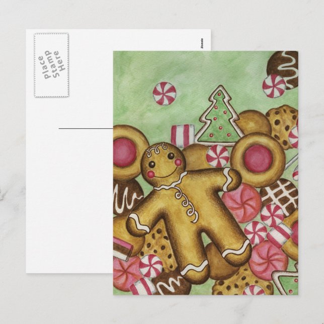 Cookies de Noël fermer la carte postale (Devant / Derrière)