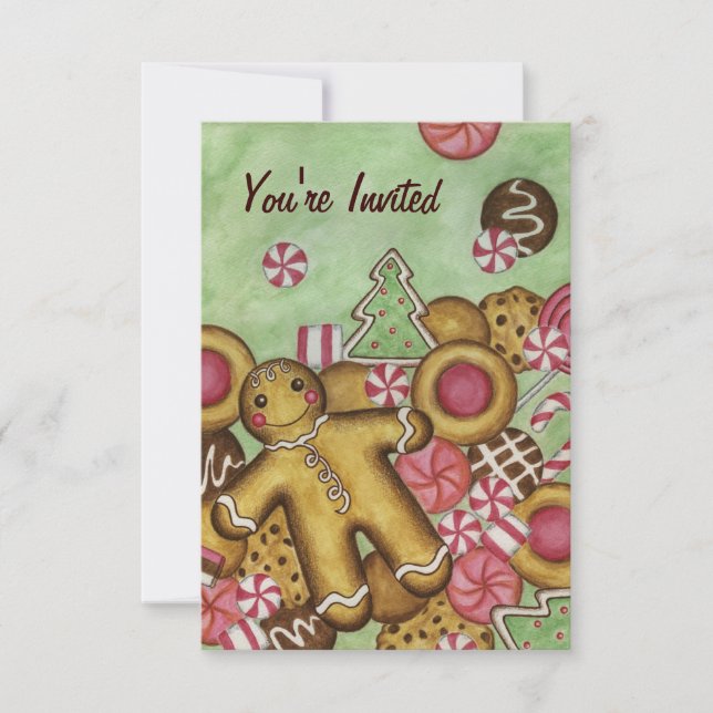 Cookies de Noël Gingerpain Invitations (Devant)