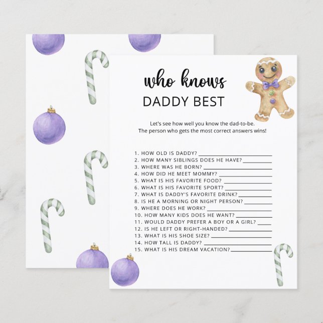 Cookies de Noël Qui connaît le mieux Daddy (Devant / Derrière)
