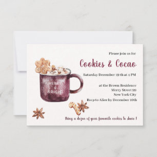 Cookies et cacao Fête Invitation