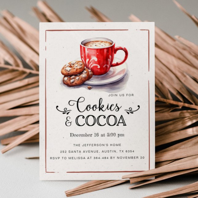 Cookies et cacao Invitation à la fête d'anniversai (Créateur téléchargé)