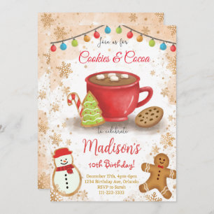 Cookies et cacao Invitation à la fête d'anniversai