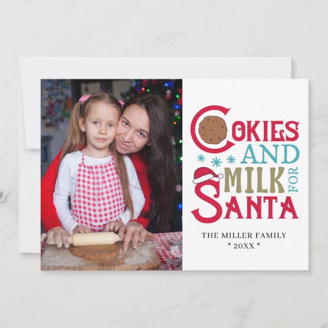 Cookies Et Lait Pour Père Noël Festive Holiday Pho (Devant)