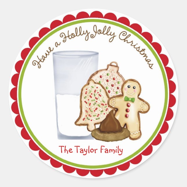 Cookies et Lait Stickers de Noël (Devant)