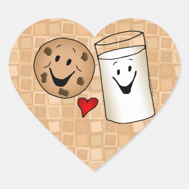 Cookies love Milk Friends Cartoon Heart Sticker (Devant)