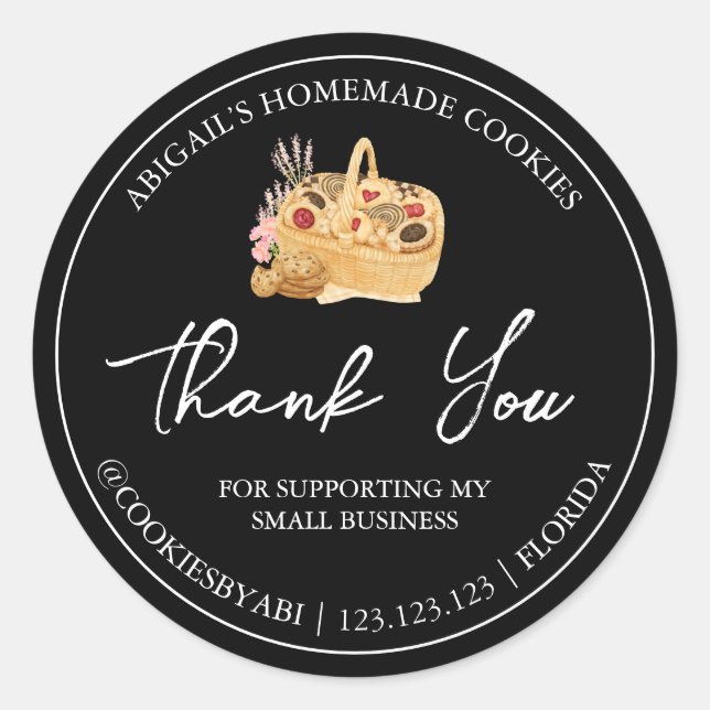 Cookies maison simple Merci Étiquette (Devant)