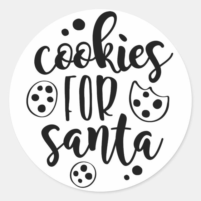 Cookies pour père Noël, autocollant de Noël (Devant)