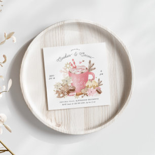 Cookies roses et cacao Invitation de fête