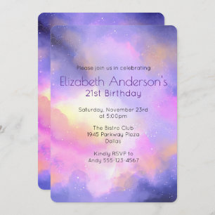 Cool Abstrait Aquarelle Invitation d'anniversaire