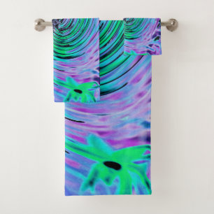 Cool Abstrait de chaux vert et violet floral
