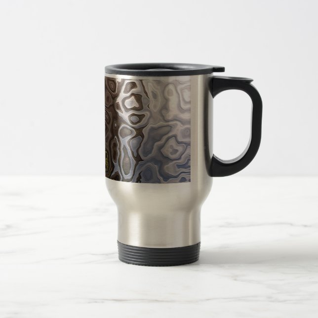 Cool Abstrait, Gris, Mug de voyage (Droit)