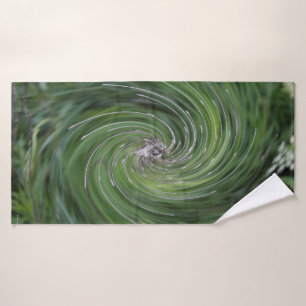 Cool Abstrait Retro Chartreuse Green Floral Swirl