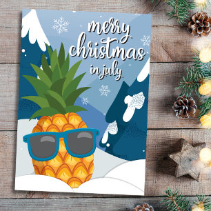 Cool Ananas Noël en juillet Carte de voeux