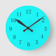 Cool Aqua Blue Cuisine Horloge murale