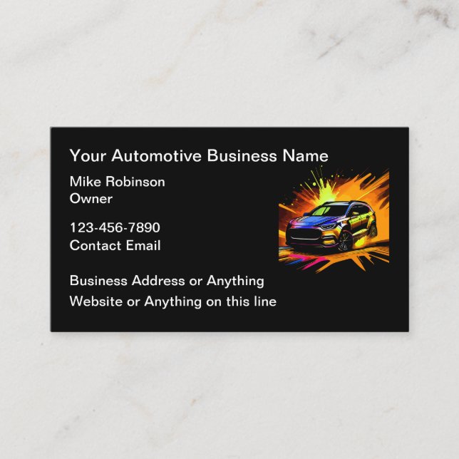 Cool Automotive Services Cartes de visite Design (Devant)