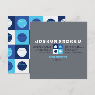 COOL BASEBALL Bar Bat mitzvah Invitation