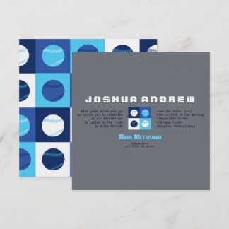 COOL BASEBALL Bar Bat mitzvah Invitation