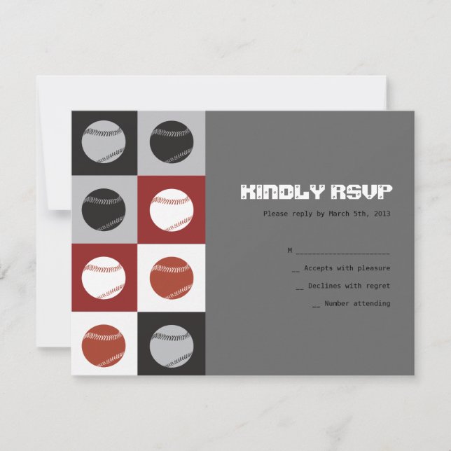 COOL BASEBALL Bar Mitzvah Répondre Carte RSVP (Devant)
