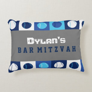 COOL BASEBALL Blue Balls Bar Mitzvah Coussin de la