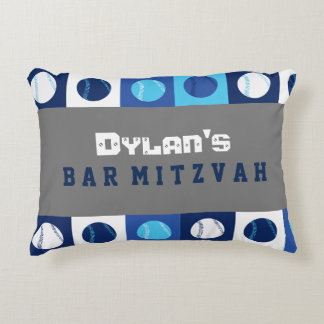 COOL BASEBALL Blue Balls Bar Mitzvah Coussin de la