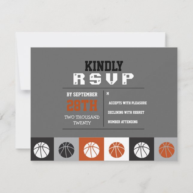 COOL BASKETBALL Bar Mitzvah Répondre Carte RSVP (Devant)