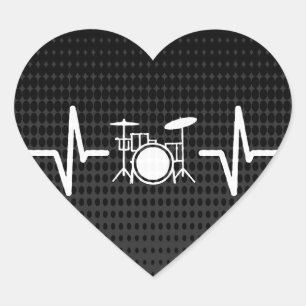 Cool Batteur Coeur Beat Love Coeur Sticker