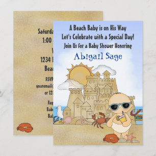 Cool Beach Baby shower Invitation pour garçons