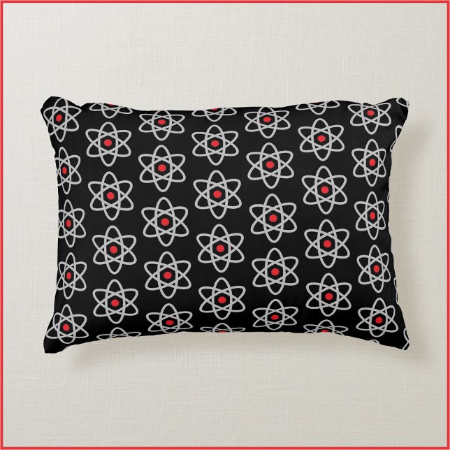 Cool Black and Red Science Atom Coussin (Créateur téléchargé)