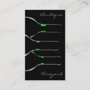 Cool Black Modern Wine Bottle Carte de visite phot