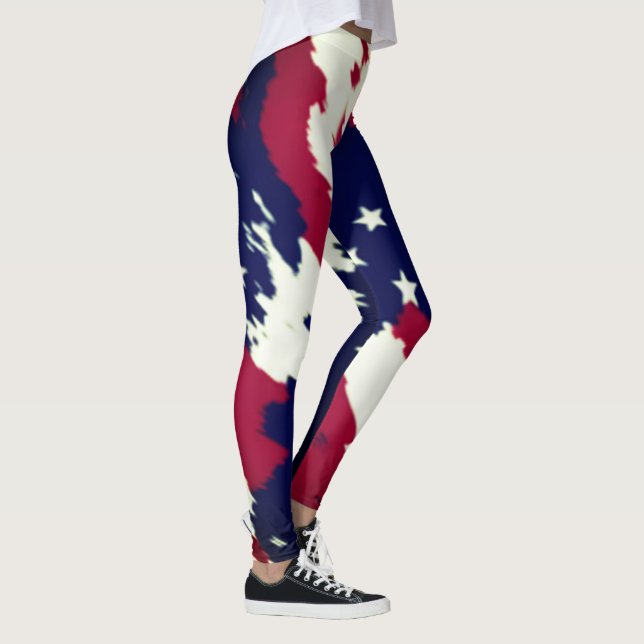 Cool Black USA American Flag Leggings (Droite)
