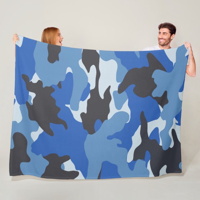 Cool Bleu Camo Militaire Personnalisé Couvertures  (En situation)