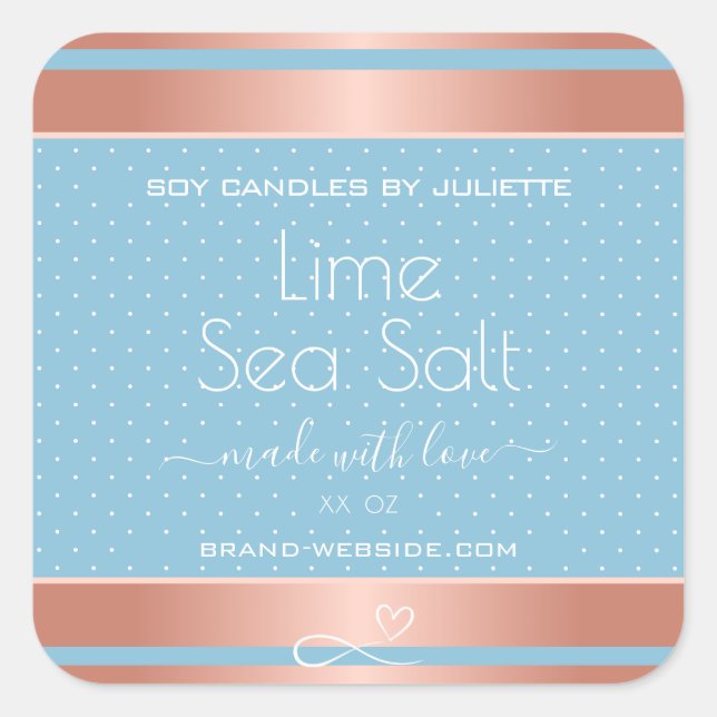 Cool bleu clair Rose effet or Étiquettes sel marin (Devant)