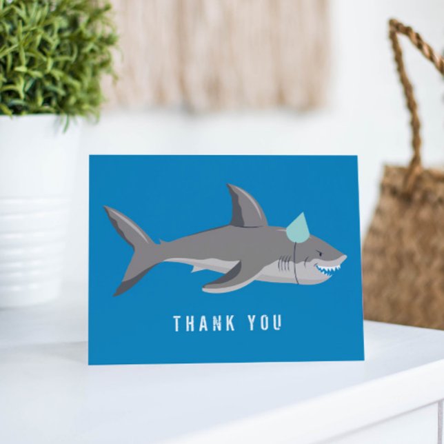 Cool bleu requin Carte de remerciements fête d'ann (Créateur téléchargé)
