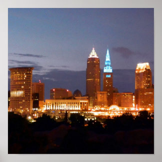 Cool Blue Cleveland Poster (12X12)