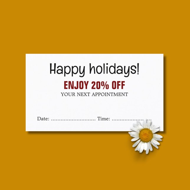 Cool Bold Black White Red Salon Appointment Coupon (Créateur téléchargé)