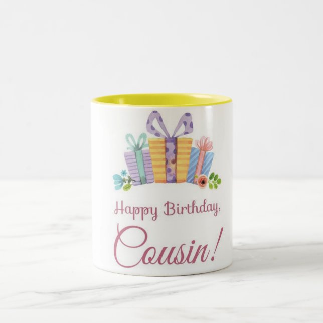 **COOL BONJOUR D'ANNIVERSAIRE COUSIN** MUG À DEUX  (Centre)