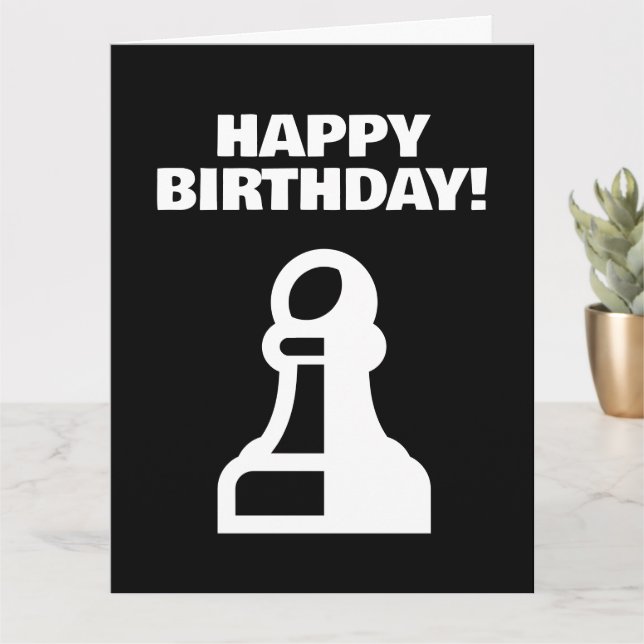 Cool Bonne carte d'anniversaire avec pièce d'échec (Petite plante)