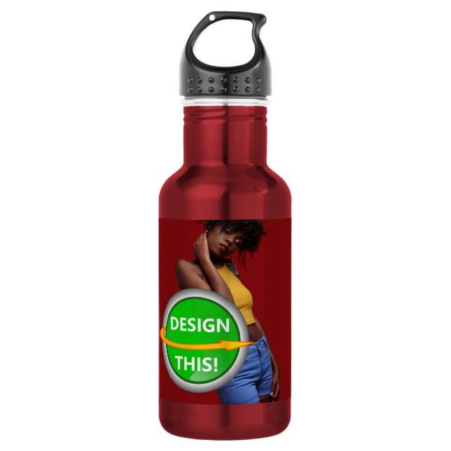 COOL ! Bouteille d'eau (18 oz) Rouge - Custom (Devant)