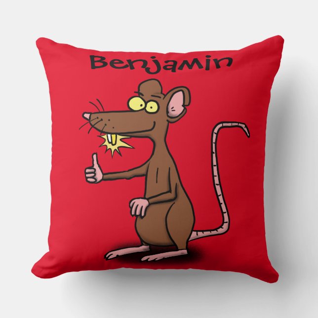 Cool brun dessin animé coussin de rat (Recto)