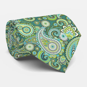 cool carrelé vert paisley motif cravate